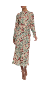 Long Sleeve Tie Waist Maxi Dress