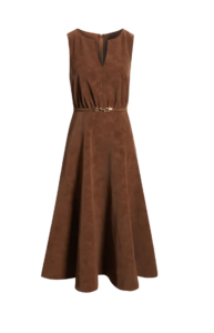 Eloise Belted Faux Suede Midi Dress