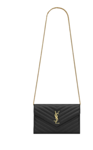 Cassandre Ysl Monogram Large Wallet on Chain in Smooth Leather