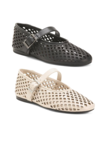 Leather Lauria Woven Flats