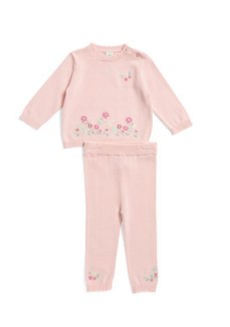 Newborn Girls 2pc Floral Sweater and Pants Set