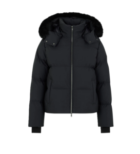 Misti Nyluxe Puffer Jacket with Detachable Hood & Shearling Trim