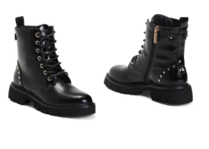 Patent Leather Laced Up Boots