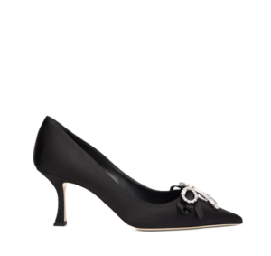Auria 70 Satin Embellished Bow Pumps