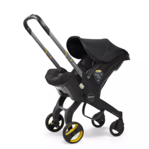 Doona Car Seat + Latch Base Travel System - Nitro Black: Rubber Tires, Aluminum Frame, Minimum Weight 4 Lbs, Weight 10 Lbs