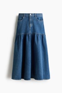 Tiered Denim Skirt