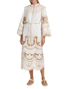 Wanderlust Eyelet-embroidered Shift Midi-dress