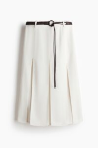 Pleated Skirt with Belt