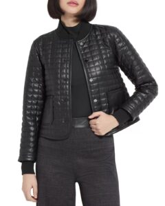 Agnes Quilted Faux Leather Jacket