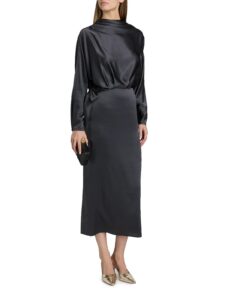 Phoebe Silk-blend Midi-dressp