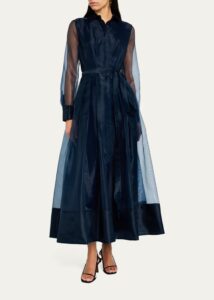 Montgomery Long-sleeve Button-front Midi Dress