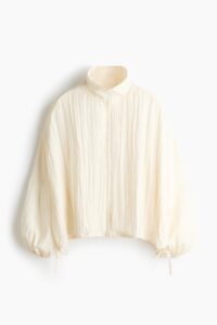 Crinkled Drawstring-detail Jacket