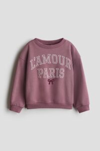 Brushed-inside Sweatshirt with Printed Motif