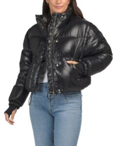 Cropped Down Puffer Jacket with Zip off Sleeves