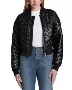 Faux Leather Bomber Jacket