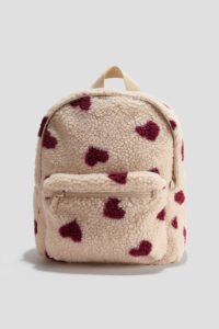 Printed Teddy Fleece Backpack
