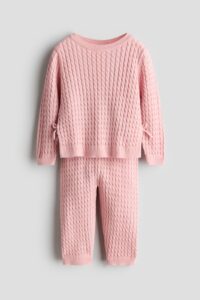 2-piece Cable-knit Cotton Set