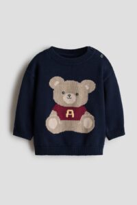 Jacquard-knit Cotton Sweater