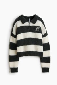 Rib-knit Polo Sweater
