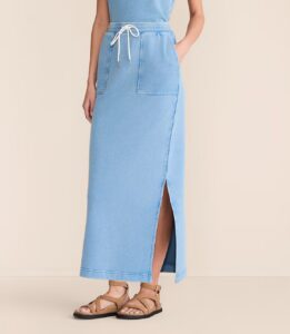 Denim Washed Terrysoft Maxi Pocket Skirt