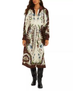 Millena Tie Front Midi Shirtdress