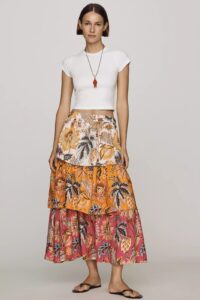 Farm Rio Mixed Floral Skirt