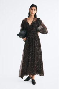 Lace-detail Chiffon Dress