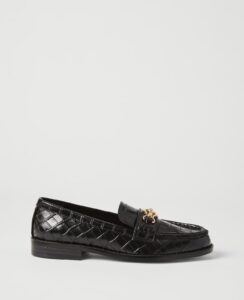 Hardware Embellished Croco Loafer