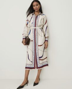 Horsebit Print Midi Shirtdress