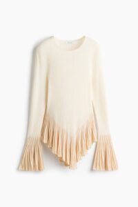 Flounced Pointelle-knit Top