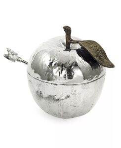 Nickel Plated Apple Honey Pot