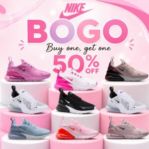 Bogo! Buy One, Get One 50% off Nike!!