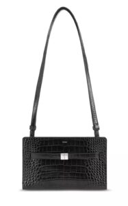 Belted Croc Embossed Leather Crossbody
