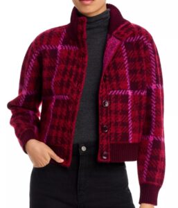 Houndstooth Plaid Button Front Cardigan