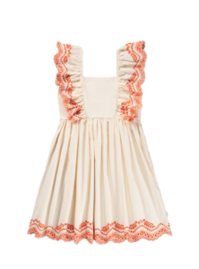 Girl's Clementine Embroidered Flutter-sleeve Dressp