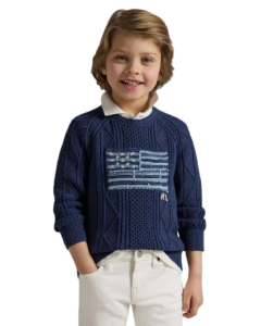 Boy's Cotton Faded Flag Sweater