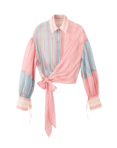 Stripe Tie Hem Shirt
