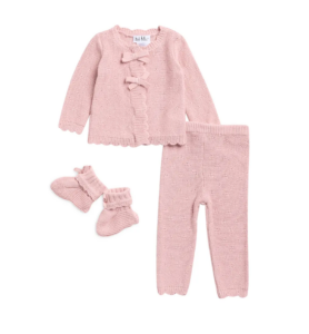 Kids' 3-piece Cardigan, Leggings & Booties Set 100% Cotton
