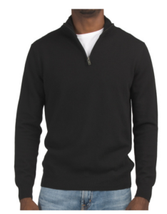 Extrafine Merino Wool Quarter Zip Sweater with Updated Zipper