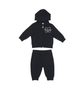 Boy's M Logo Embroidered Zip-front Hoodie & Joggers, Size 6m-12m