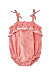 Baby Girls' Terry Bubble Sleeveless Romper