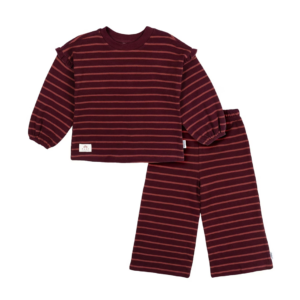 Toddler Girls' 2-piece Long Sleeve Top & Wide Leg Pant Set, Fig,