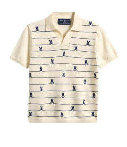 Kids' Marvin Stripe Bunny Johnny Collar Shirt