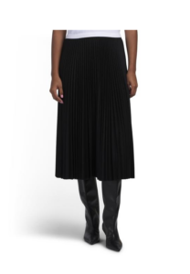 Wool Blend Classic Pleated Midi Skirt