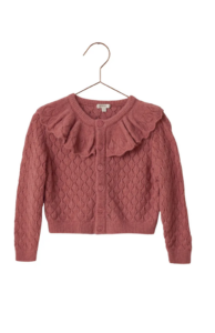 Kids' Ruffle Diamond Pointelle Cardigan