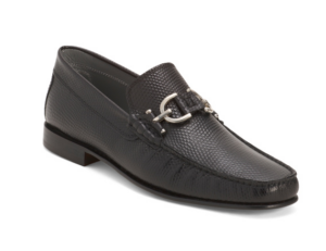 Leather Dacio Lizard Embossed Loafers with Bit