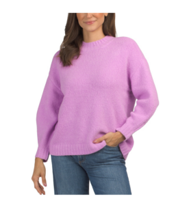 Wool and Alpaca Blend Crew Neck Sweater