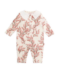 Infant Girls Printed Collared Coveralls