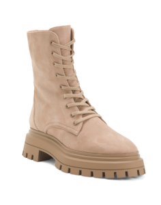 Suede Bedford Sleek Lace Up Booties