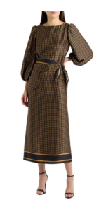 Polka Dot Balloon Sleeve Maxi Dress